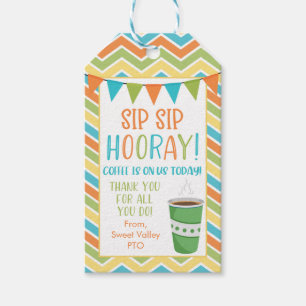Étiquettes Cadeaux Café pour les Enseignants PTO P