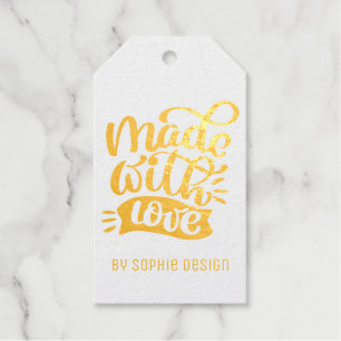 Étiquettes Cadeaux Calligraphie minimaliste faite avec amour personna