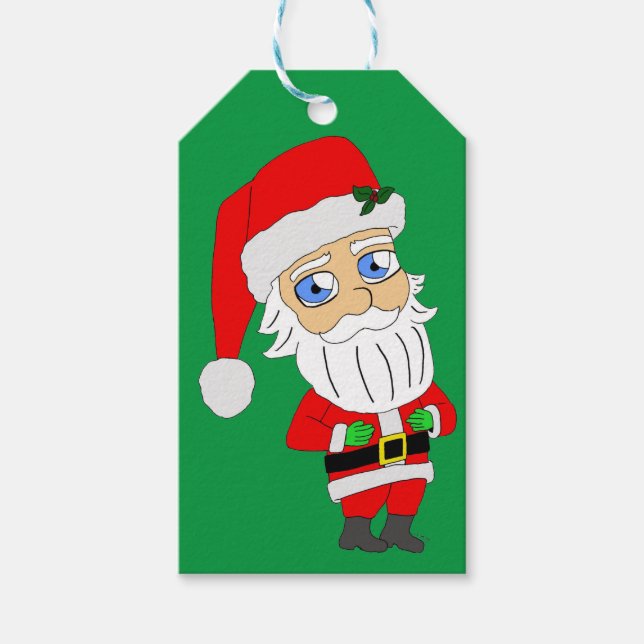 étiquettes cadeaux chibi santa claus (Devant)