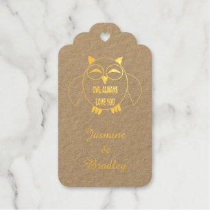 Étiquettes Cadeaux Chouette Message d'amour Chouette Mariage personna