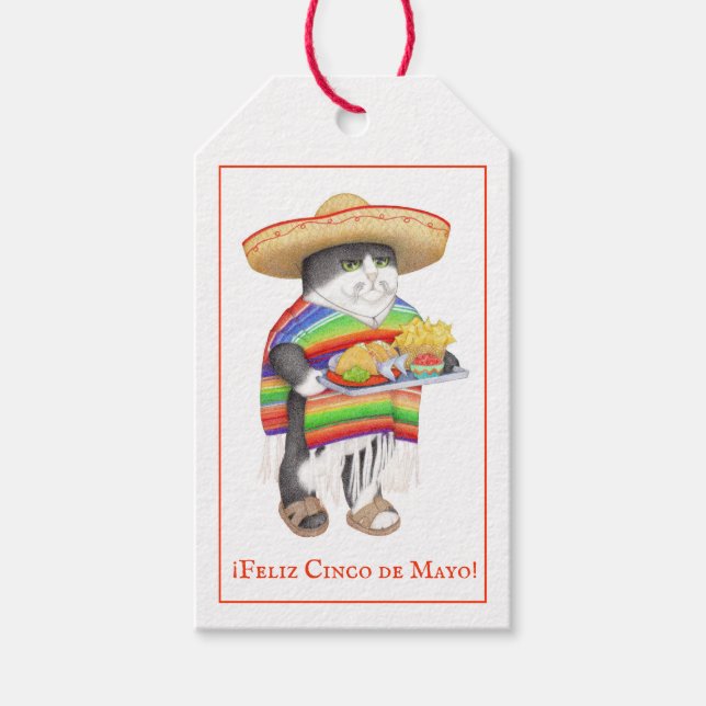 ÉTIQUETTES CADEAUX CINCO DE MAYO WENDELITO CAT (Devant)