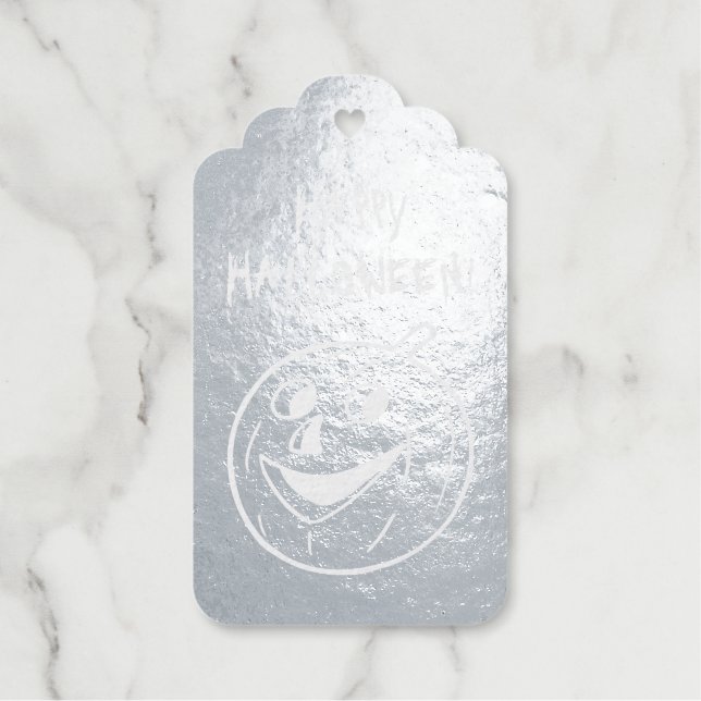 Étiquettes cadeaux Citrouille Foil Halloween (Recto)