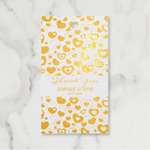 Étiquettes Cadeaux Cœur d'amour en or élégant