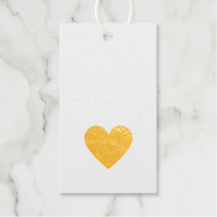Étiquettes Cadeaux Cœur en feuille d'or véritable Moderne Minimaliste