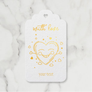 Étiquettes Cadeaux Coeur mignon Avec Amour