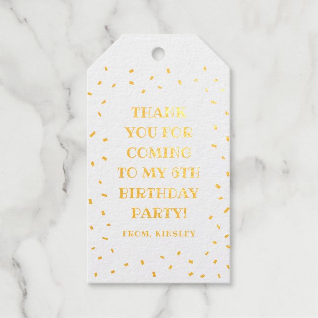 Étiquettes Cadeaux Confetti anniversaire de enfant party merci (Recto)