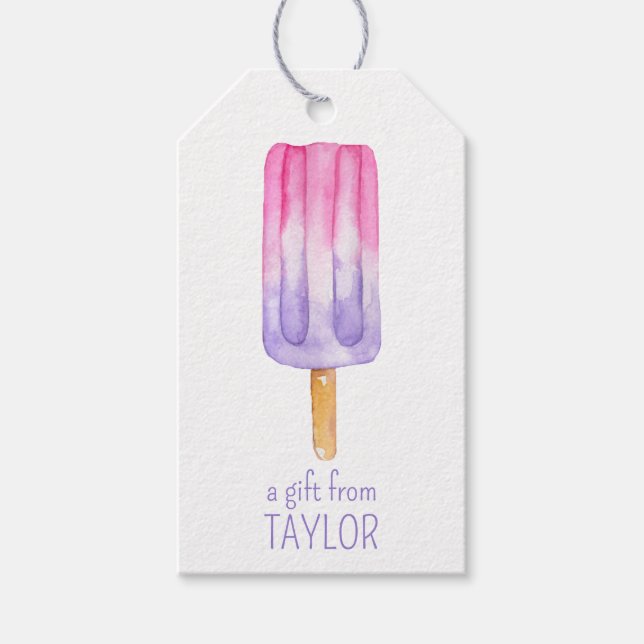 Étiquettes cadeaux couleur rose et pourpre (Devant)