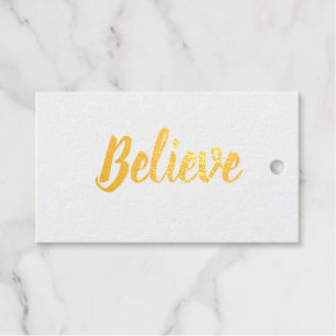 Étiquettes Cadeaux Croyance typographie minimaliste Étiquette-cadeau