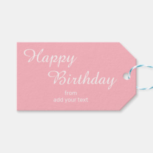 Étiquettes cadeaux d'anniversaire rose pâle