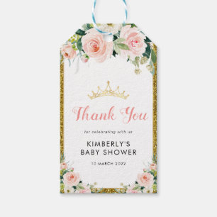 étiquettes cadeaux de baby shower floral