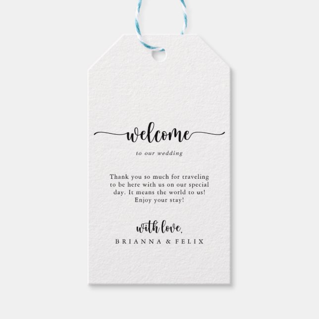 Étiquettes cadeaux de bienvenue pour Mariage de ca (Devant)