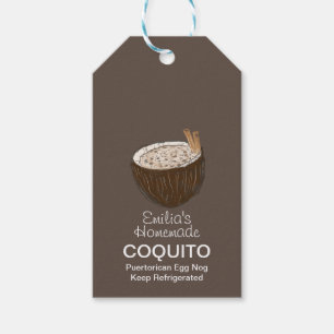 Étiquettes Cadeaux de Boisson Coquito au Coco et a