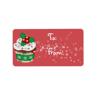 Étiquettes cadeaux de cupcake de Noël