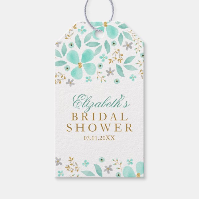 Étiquettes cadeaux de Fête des mariées de feuille  (Devant)