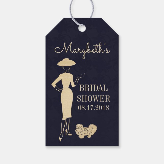 Étiquettes cadeaux de Fête des mariées de mode Vin (Devant)