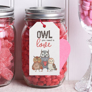 Étiquettes Cadeaux de la Saint-Valentin Chouettes