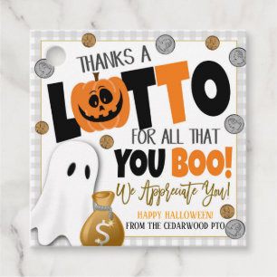 Étiquettes cadeaux de loterie Halloween