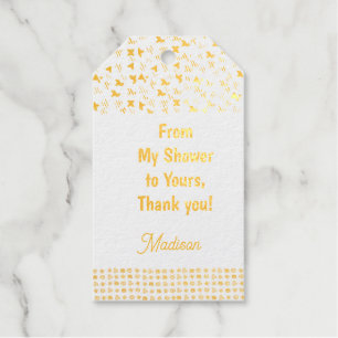 Étiquettes Cadeaux De Ma Douche À La Vôtre Feuille D'argent Ou D'or F