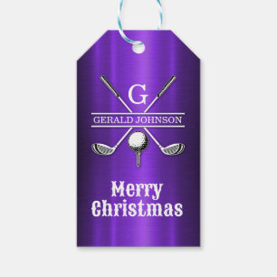 Étiquettes Cadeaux de Monogramme de Golf Minimalis