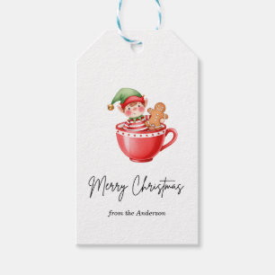 Étiquettes Cadeaux de Noël Chocolat Chaud Mignon