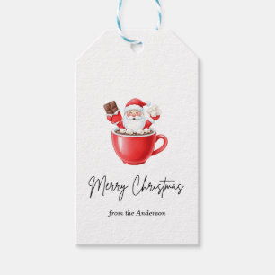 Étiquettes Cadeaux de Noël Chocolat Chaud Mignonne