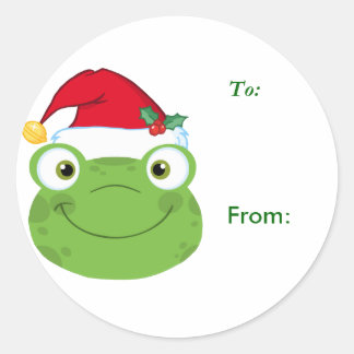 Étiquettes cadeaux de Noël Frog