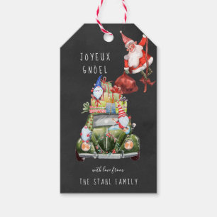 Étiquettes cadeaux de Noël Gnomes mignons et Pèr