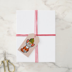 étiquettes cadeaux de noël kitty
