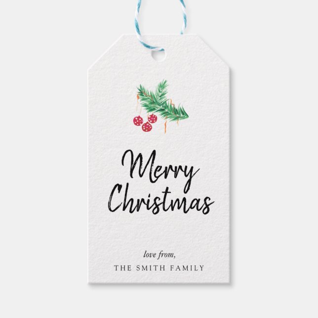 Étiquettes cadeaux de Noël minimaliste Joyeux (Devant)