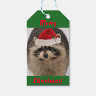 Étiquettes cadeaux de Noël raccoon