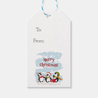 Étiquettes cadeaux de pingouins de Noël
