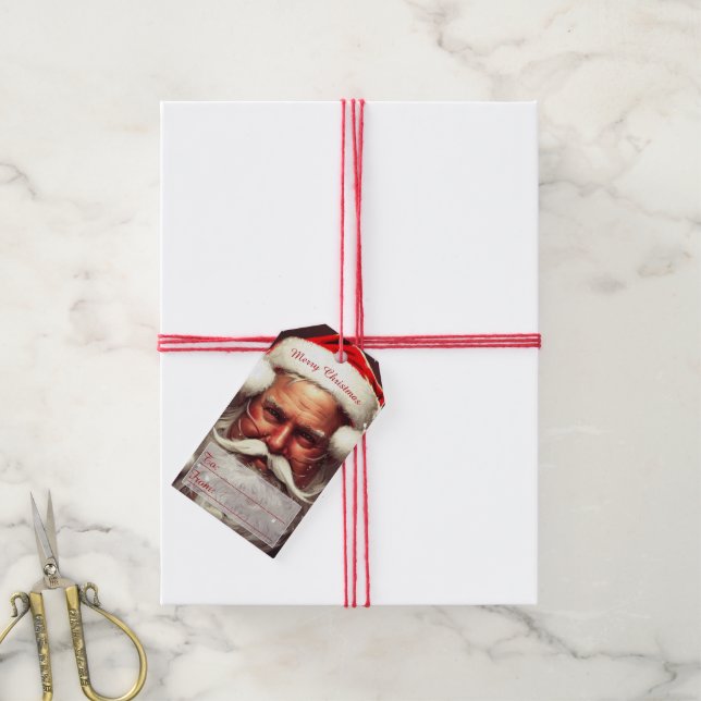 Étiquettes cadeaux de Santa Claus (Avec de la ficelle)