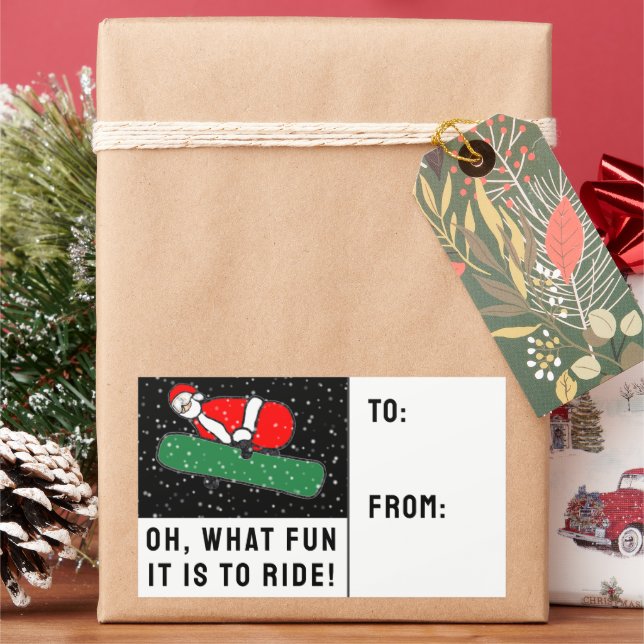 Étiquettes Cadeaux de Vacances pour Snowboardeur S (vacances)