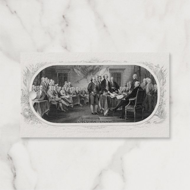 Étiquettes Cadeaux Déclaration d'indépendance : Projet de loi de 2 $, (Verso (horizontal))