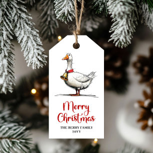 Étiquettes Cadeaux d'Humour de Joyeux Canard Fou d