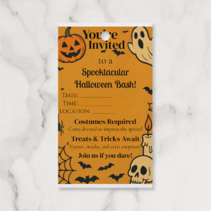 Étiquettes Cadeaux Éffrayant Invitation Halloween Bash   Fantômes et 
