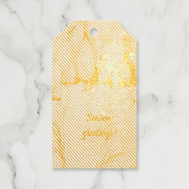 Étiquettes Cadeaux Élégant bougies dorées saison salutations (Recto)