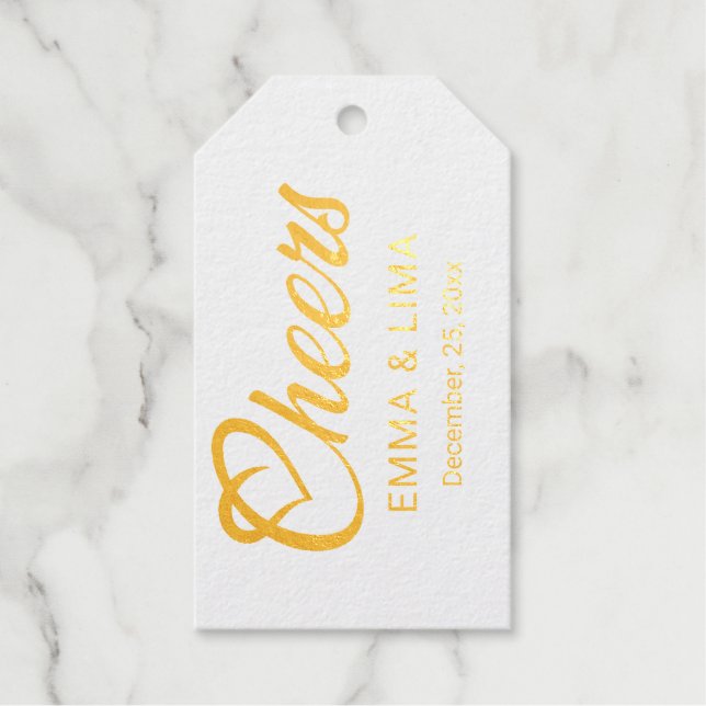 Étiquettes Cadeaux Elegant Customizable Gold Foil Holiday Label Gift  (Recto)