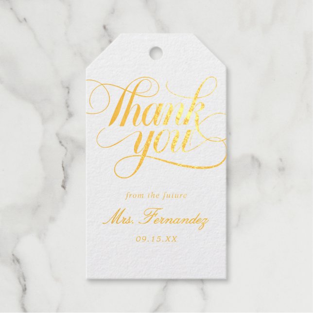 Étiquettes Cadeaux Élégant Shower de Mariage (Recto)