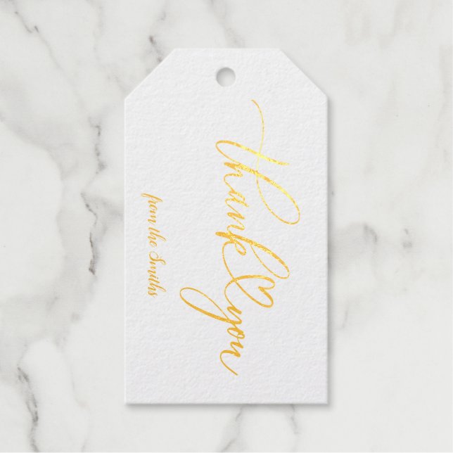 Étiquettes Cadeaux Élégante calligraphie Merci personnalisable (Recto)