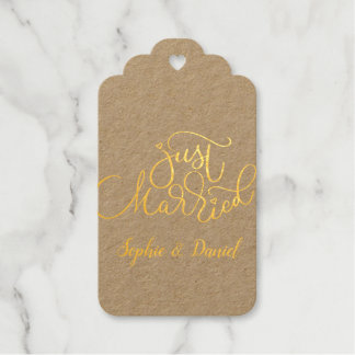 Étiquettes Cadeaux Élégante Calligraphie Personnalisable Juste Marié