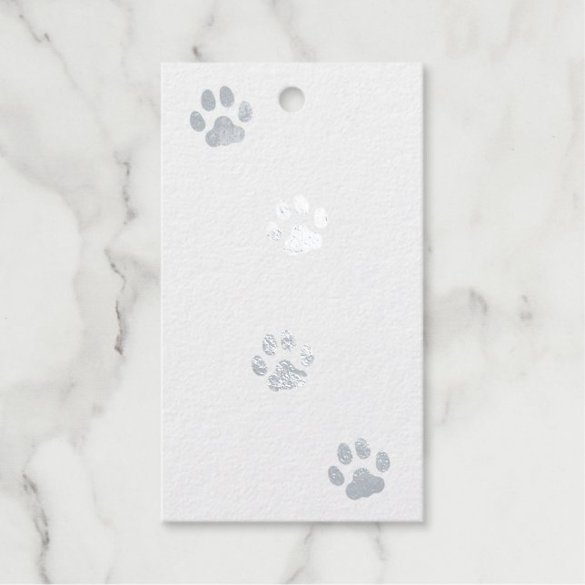 Étiquettes Cadeaux Empreintes de pattes de chats Animaux de compagnie (Recto)