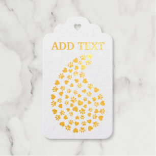 Étiquettes Cadeaux Empreintes de pattes De Chien Et Coeurs Motif De P