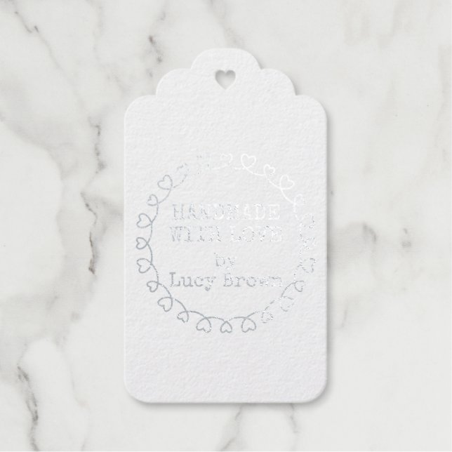 Étiquettes Cadeaux Fait à la main avec amour (Recto)
