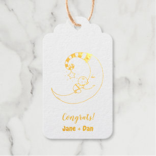 Étiquettes Cadeaux Félicitations ! (bébé endormi et lune)