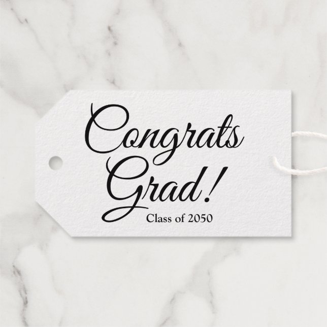 Étiquettes Cadeaux Félicitations Gror noir classe d'écriture année él (Verso (horizontal))