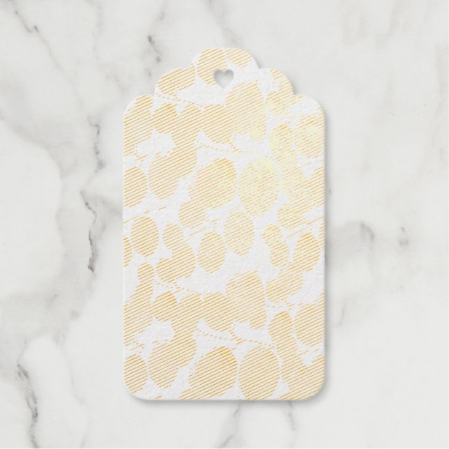 Étiquettes Cadeaux Feuillage de feuille d'or pour mariage  (Recto)