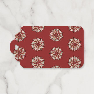 Étiquettes Cadeaux Fleurs de Rosemaling norvégiennes rouges foncées e