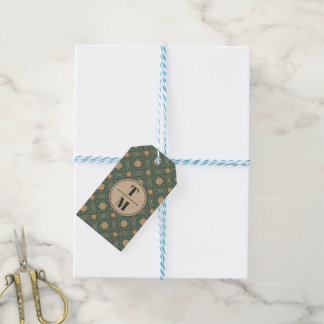 Étiquettes Cadeaux Géométriques Vert Sauge et Or