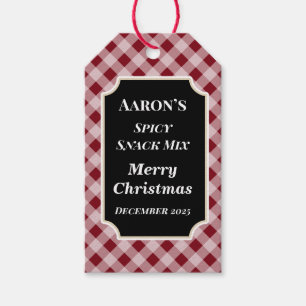 Étiquettes Cadeaux Gingham Rouge Rustique